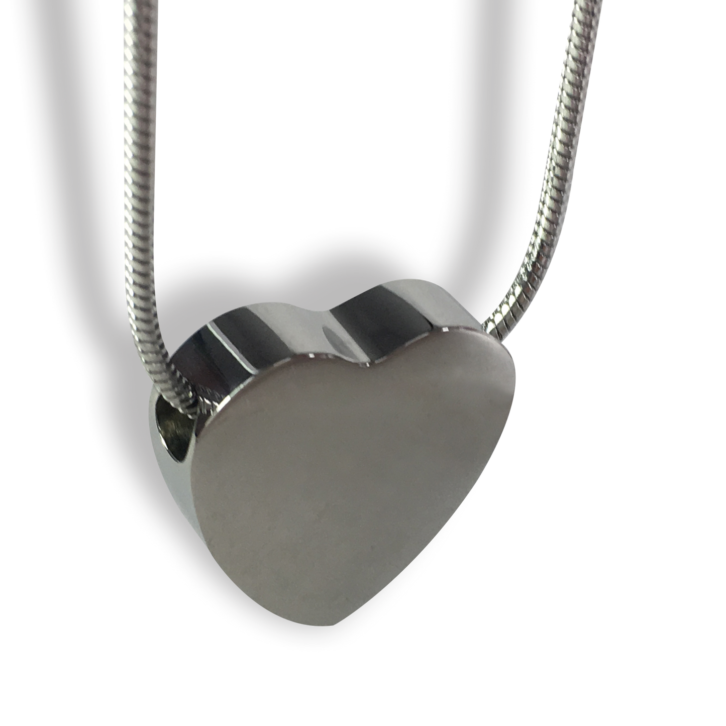 Cremation Jewellery Necklace with a Silver heart shaped pendant design