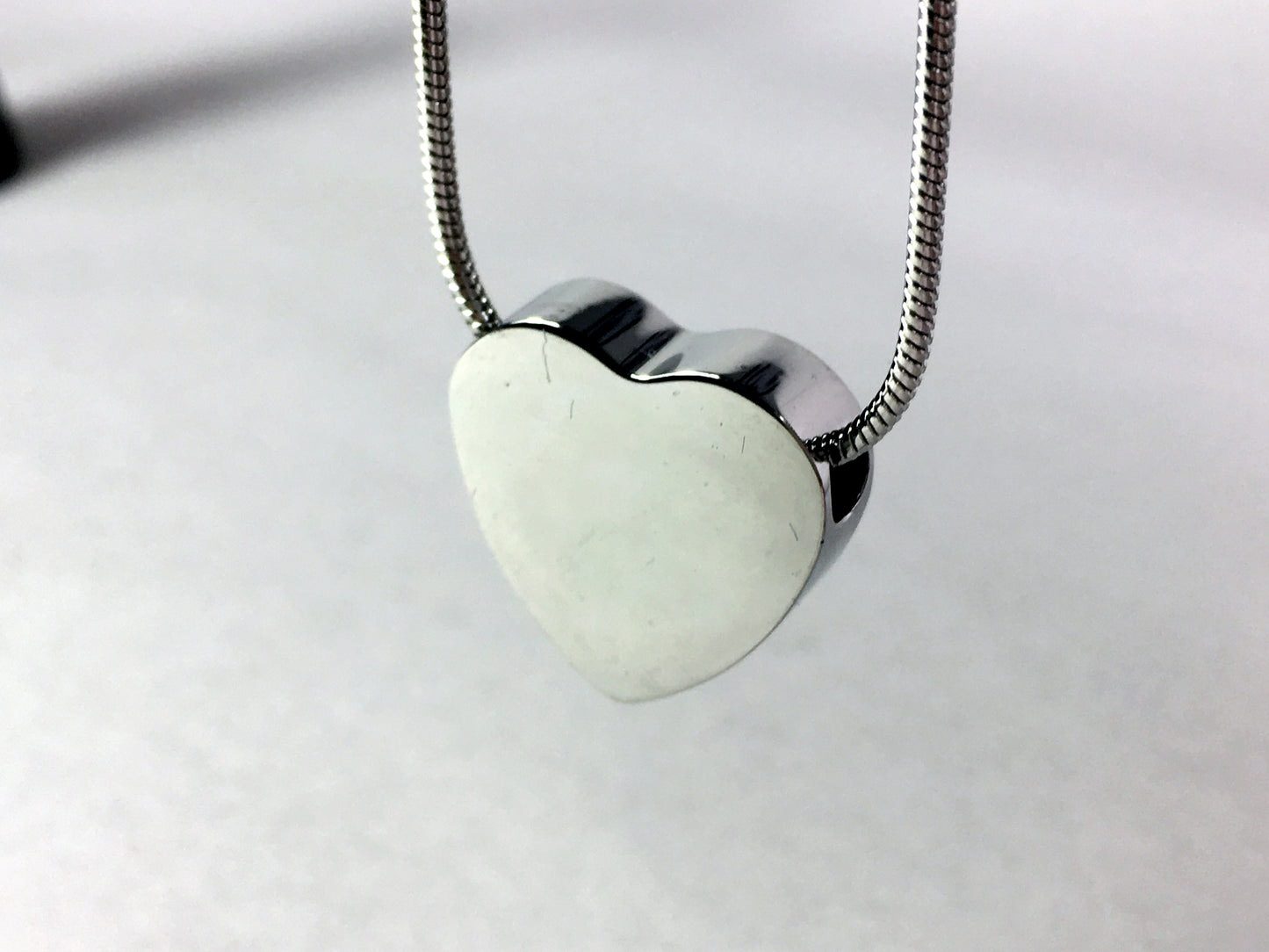 Cremation Jewellery Necklace with a Silver heart shaped pendant design
