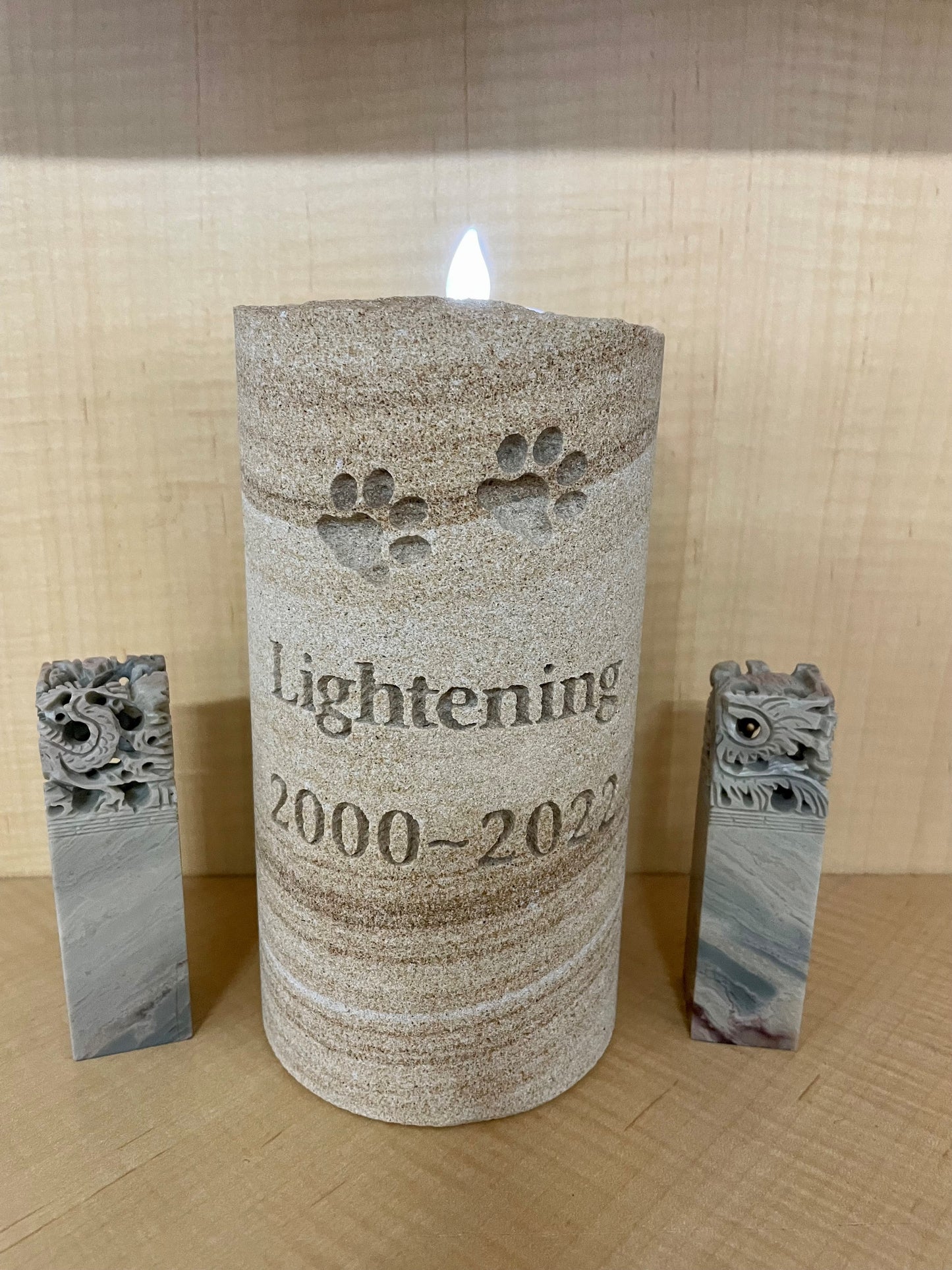 Personalised Eternal Candle Sandstone