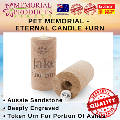 Personalised Eternal Candle Sandstone