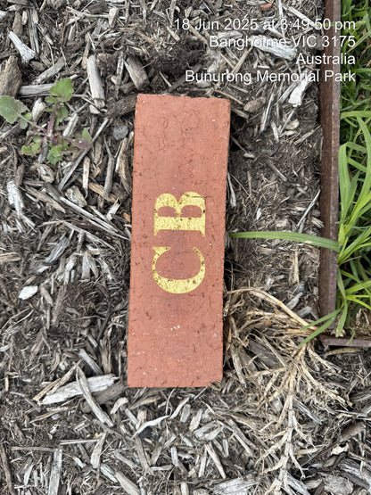 Engraved Red Brick – Custom Numbering in Gold