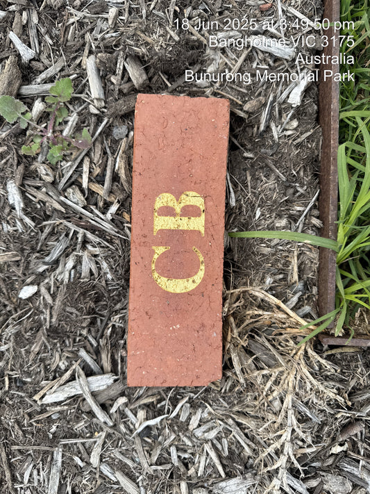 Engraved Red Brick – Custom Numbering in Gold