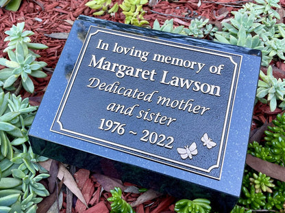 Granite Headstone with Bronze Plaque