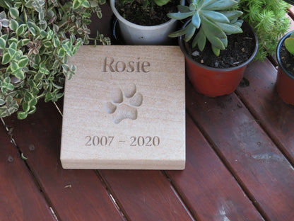 Personalised Paw Prints In Stone