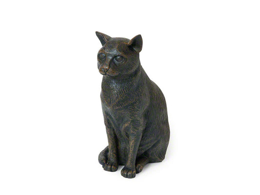 Pet Urn - Sitting Cat Figurine Cast Resin Urn