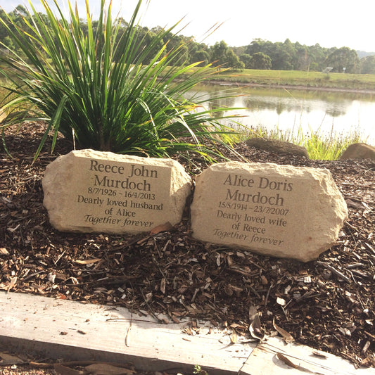 Australian Sandstone Memorial Marker with Personalised Engraving