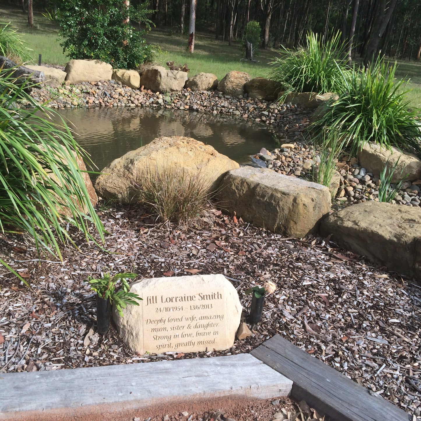 Australian Sandstone Memorial Marker with Personalised Engraving