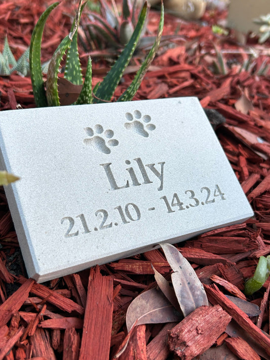 Personalised Sandstone Paw Print Plaque