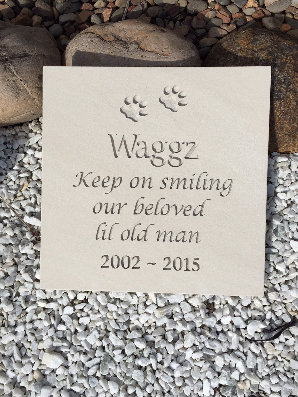 Personalised Sandstone or Granite Pet Memorial Plaque  - 30cm x 30cm