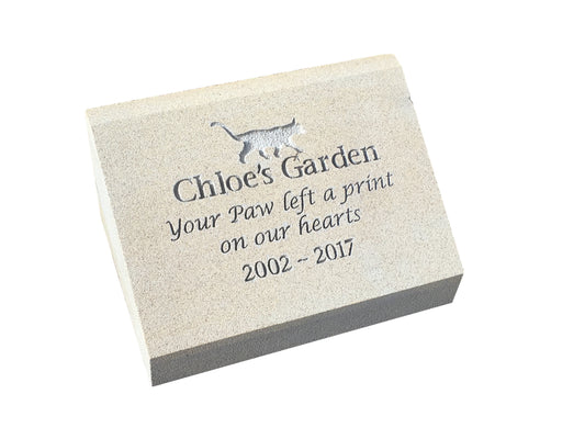 Pet Headstone in Sandstone with Natural Engraving