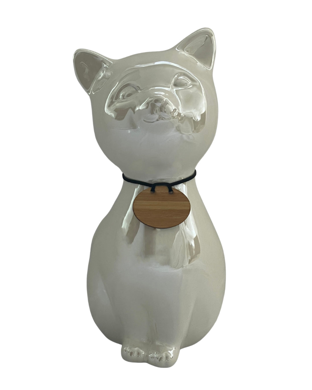 Pearlescent Cat Memorial Urn with Interchangeable Collars