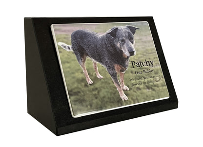 Granite Pet Headstone with Bronze Plaque