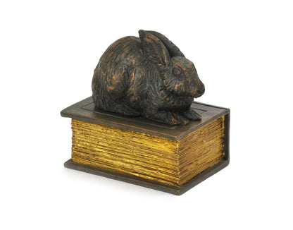 Pet Urn - Rabbit on Book Figurine Urn