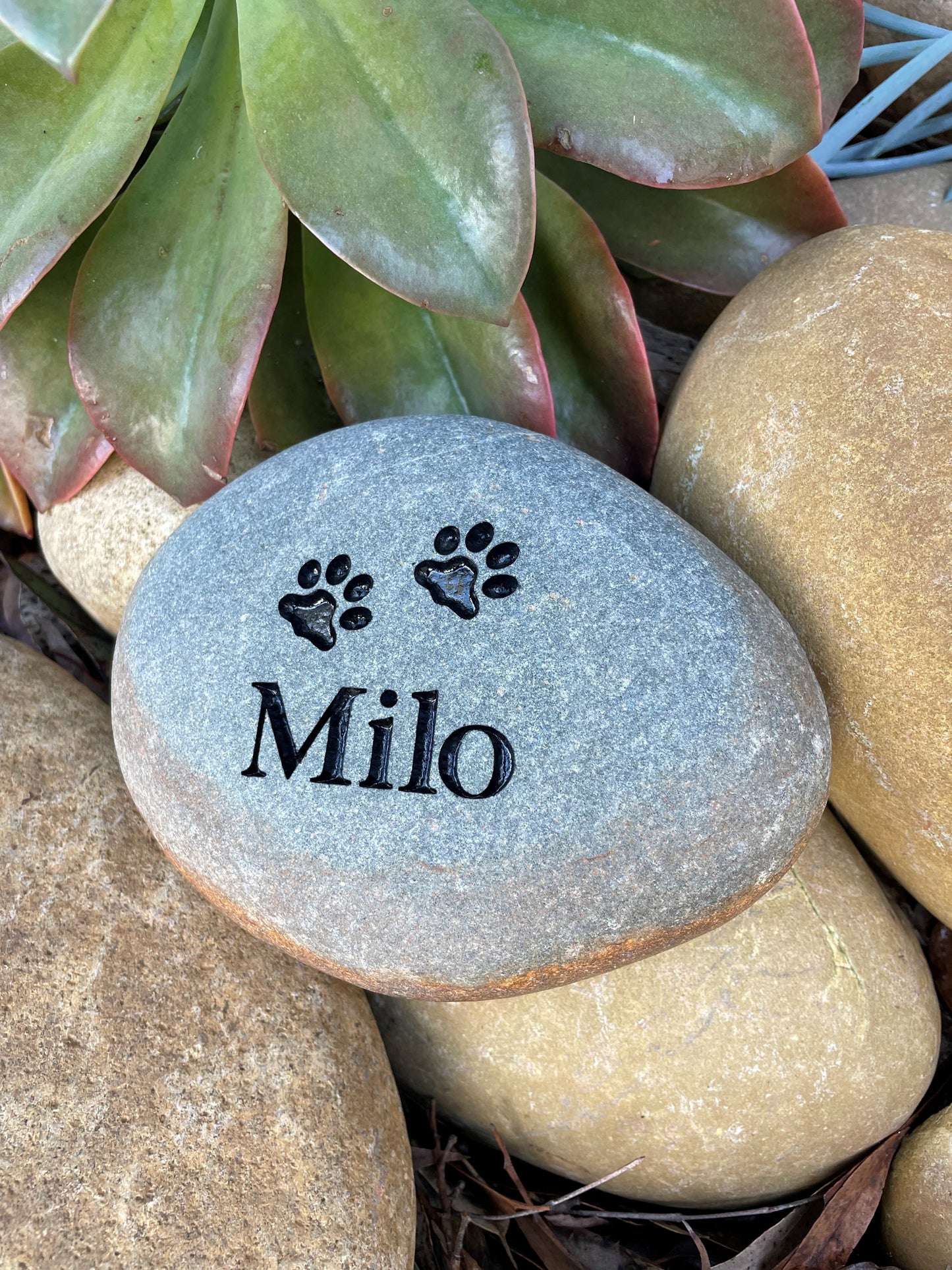 Tumbled Riverstone - Pet Memorial - Large