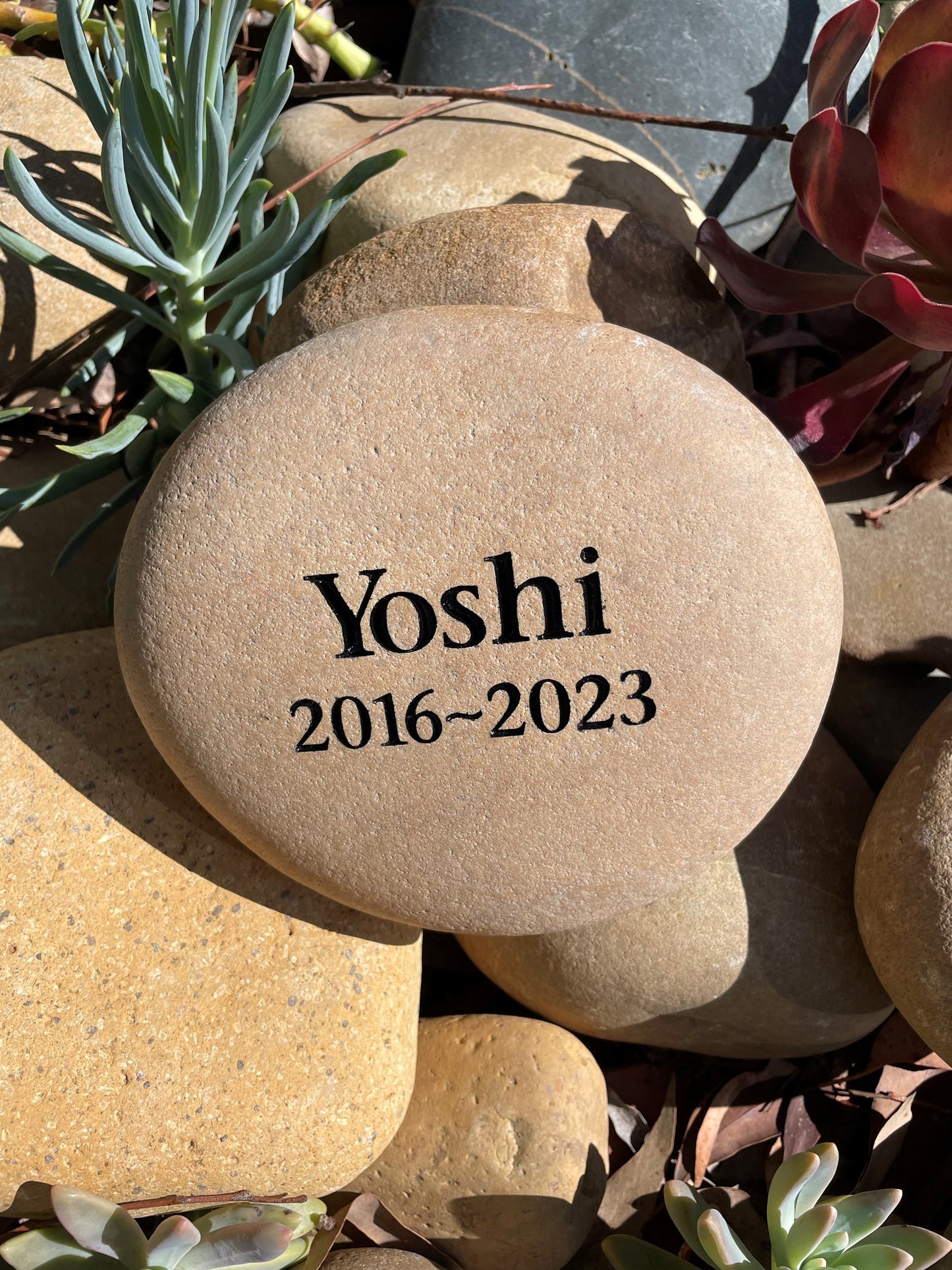 Engraved Riverstone Memorial with Personalised Tribute