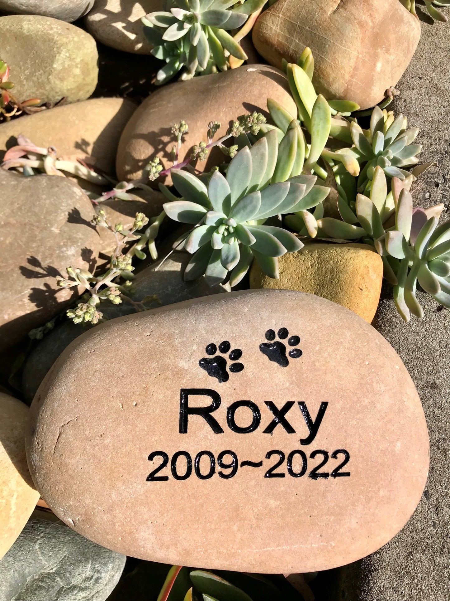 Tumbled Riverstone - Pet Memorial - Large