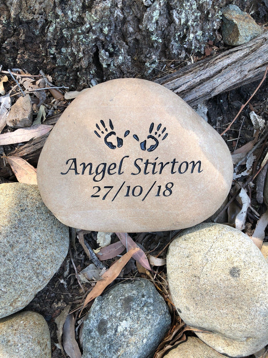 Tumbled Riverstone Memorial - Large