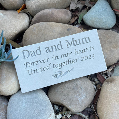 Personalised Granite or Sandstone Memorial Plaque - 30cm x 15cm