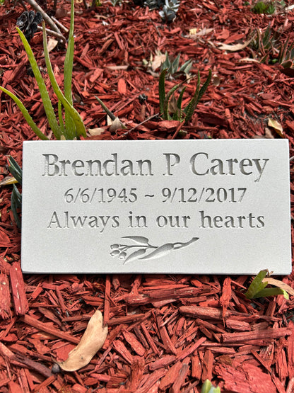 Personalised Granite or Sandstone Memorial Plaque - 30cm x 15cm