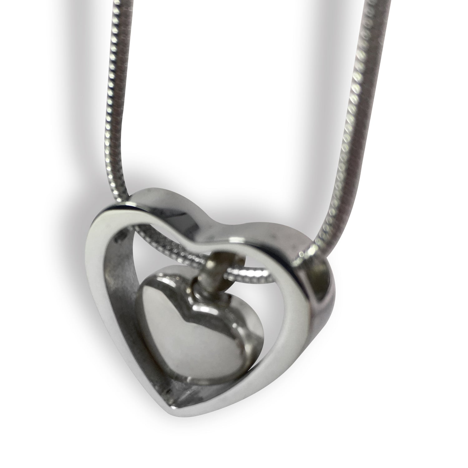 Cremation Jewellery Necklace with a silver heart pendant