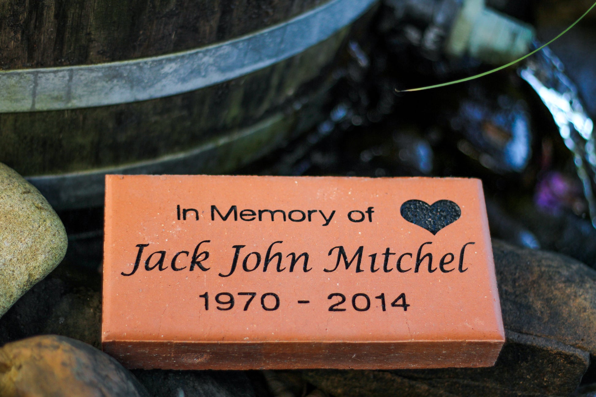 Engraved Terracotta Clay paver Memorial for a person