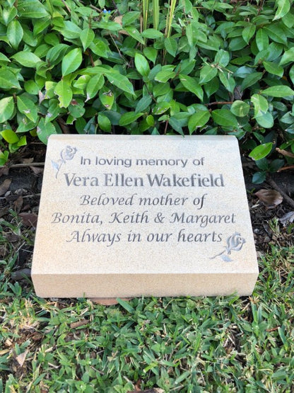 Headstone in Sandstone with Natural Engraving