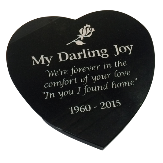 Granite Memorial Plaque - Heart Shape