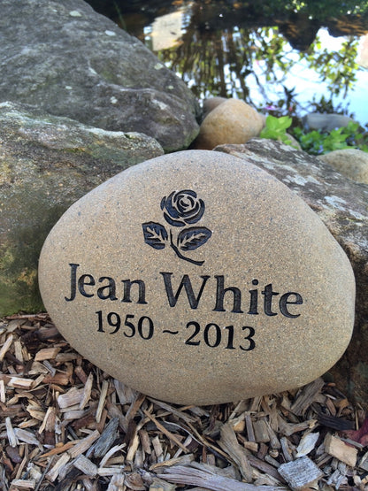 Engraved Riverstone Memorial with Personalised Tribute