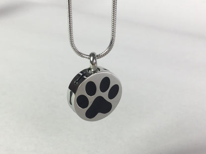 Cremation Jewellery - Circle Paw design