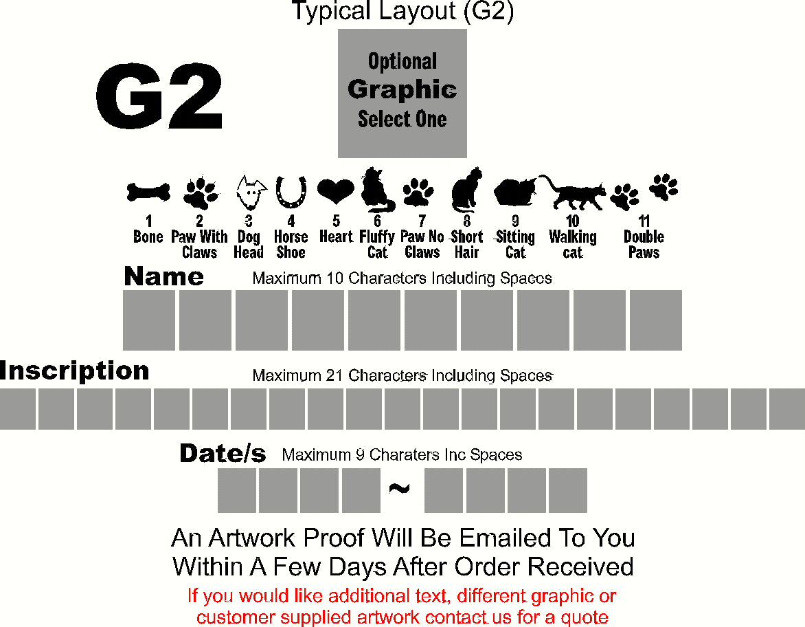 Example of the clay paver inscription layout