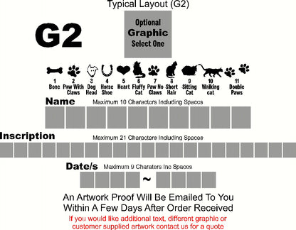 Example of the clay paver inscription layout