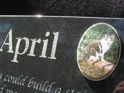 Granite Pet Memorial Plaque - Large