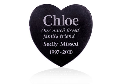 Granite Pet Memorial Plaque - Heart Shape