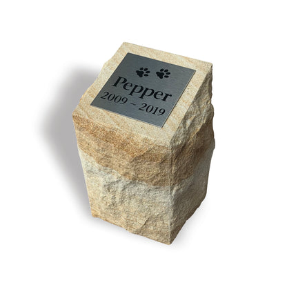 Garden Pet Urn - Rockface Sandstone