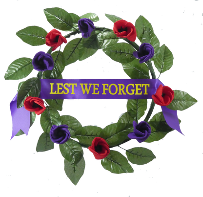 Wreath - Dual Red+Purple Poppy