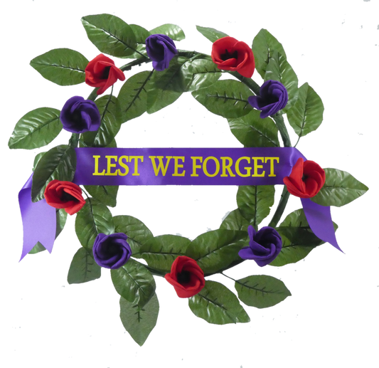 Wreath - Dual Red+Purple Poppy