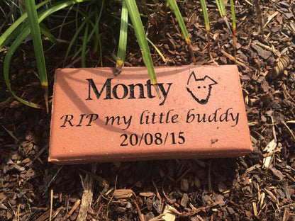 Engraved Terracotta Clay paver pet memorial