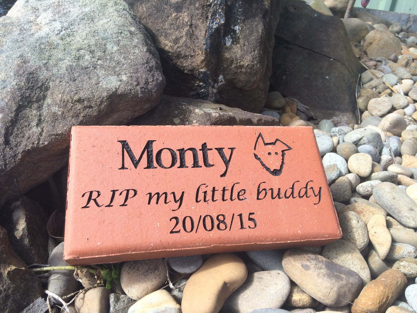 Engraved Terracotta Clay paver pet memorial