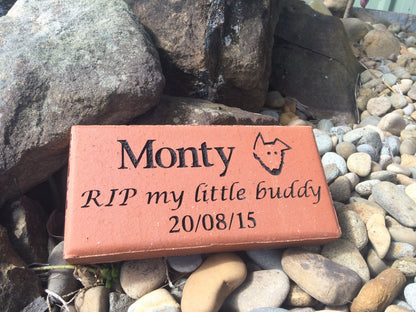 Engraved Terracotta Clay paver pet memorial