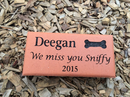 Engraved Terracotta Clay paver pet memorial