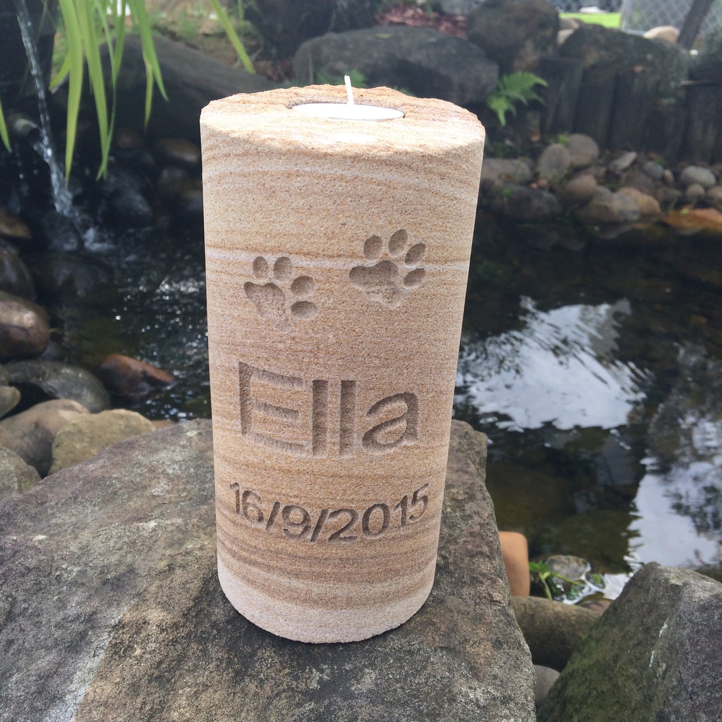 Personalised Eternal Candle Sandstone