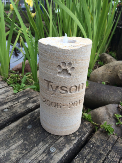 Personalised Eternal Candle Sandstone